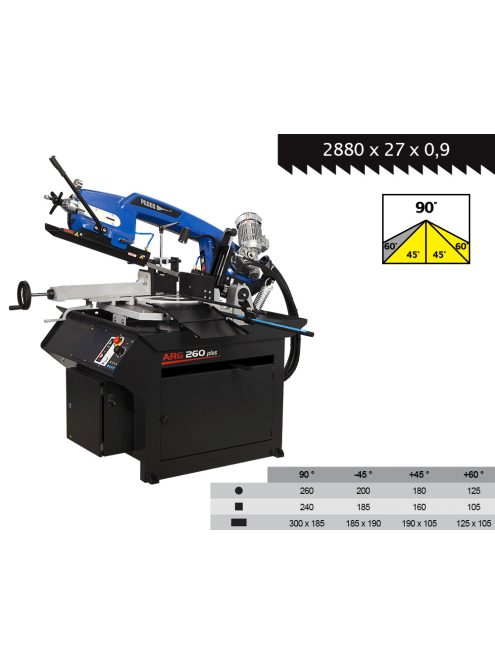 pilous arg260plus-e gravitációs-hidraulikus szalagfűrészgép