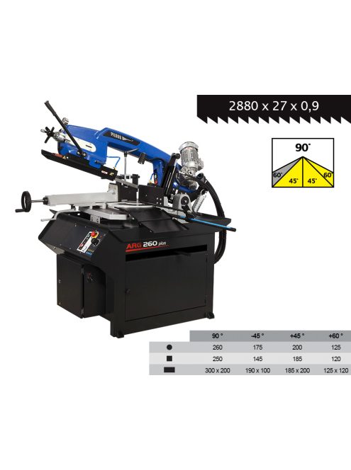 pilous arg260plus -f gravitációs-hidraulikus szalagfűrészgép