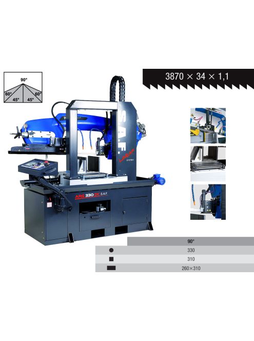 pilous arg330dc saf kétoszlopos hidraulikus félautomata szalagfűrészgép