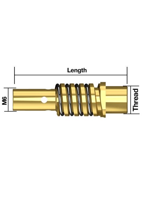 180A-os hegesztőpisztolyhoz közdarab M6 180A, jobbos menet (5db/cs)