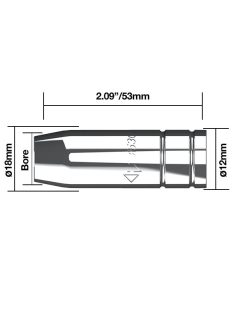 Egyenes gázterelő O 16 mm 180A (5db/cs)