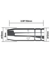 Szűkülő-kúpalakú gázterelő O 11 mm 180A (5db/cs)