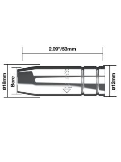 Szűkülő-kúpalakú gázterelő O 11 mm 180A (5db/cs)