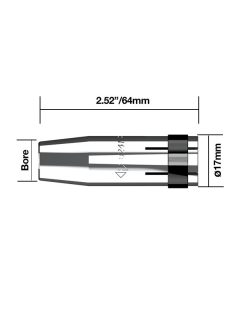 Szűkülő-kúpalakú gázterelő O 10 mm 250A (5db/cs)
