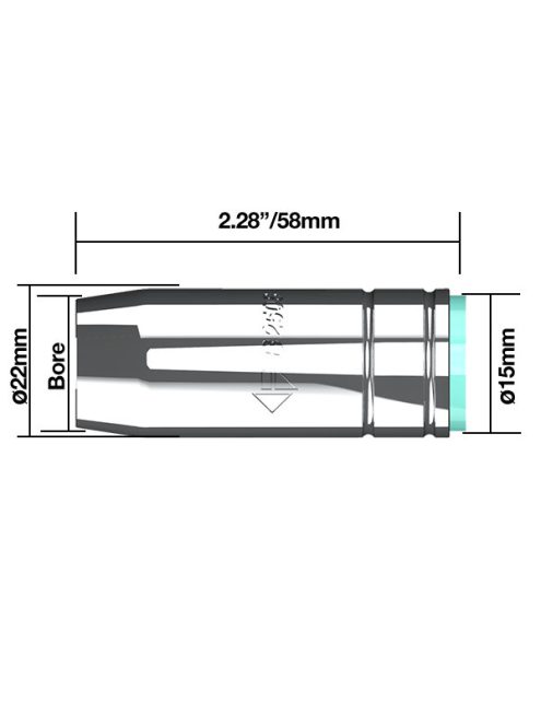 Szűkülő-kúpalakú gázterelő O 11,5 mm 230A (5db/cs)