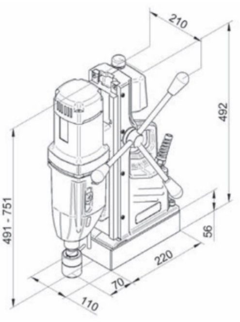 BDS MABasic-850 mágnastalpas fúrógép FÚRÓGÉPEK MÁGNESTALPAS FÚRÓGÉPEK Manuális fúrógépek