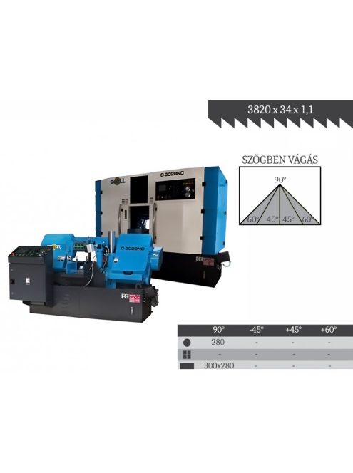 DoALL USA NC automata szalagfűrészgép dobozolt munktérrel C-3028NC-B