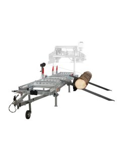 pilous ctr750 e mobile forestor  vízszintes rönkhasító faipari szalagfűrészgép. 