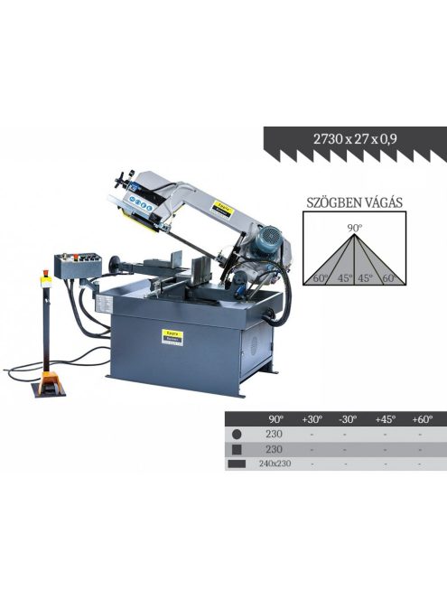 EPPLE E-BS230V teljesen automatikus szalagfűrészgép, vágási kapacitás 240x230mm
