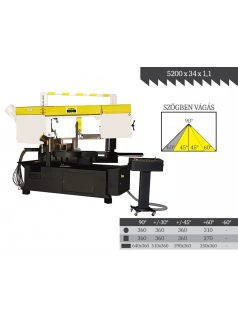   EPPLE E-BSP 360 DGH félautomata szalagfűrészgép, vágási kapacítás 640x360mm