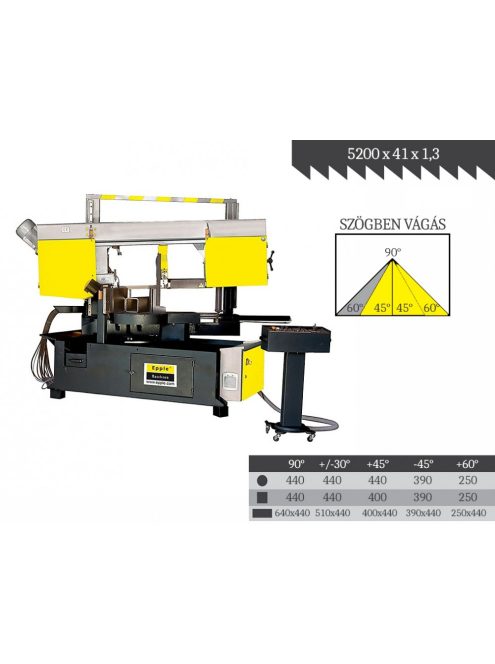 EPPLE E-BSP 440 DGH félautomata szalagfűrészgép, vágási kapacítás 640x440mm