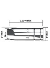 Kúpalakú gázterelő O 12 mm 180A (P200) (10db/cs)