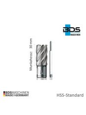 BDS HSS magfúró munkahossz 30mm átmérő 195 KBK 195 FORGÁCSOLÓ SZERSZÁMOK Magfúrók HSS magfúrók