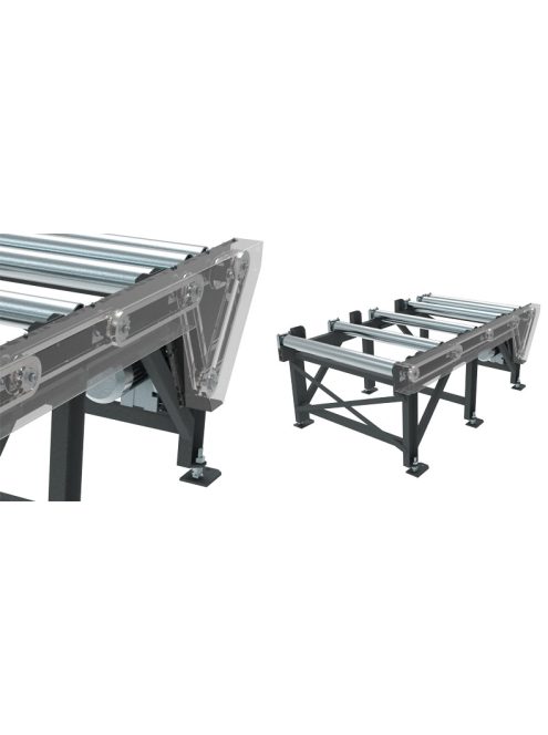 Extra nagy teherbírású mororral hajtott görgősor. Teherbírás: 1700kg/fm Szélesség: 1000mm. Hossz: 2000mm