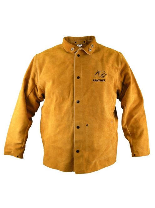 Panther hegesztőkabát, vastag, erősített kevlár varrás, hasított marha, teljes bőrhát,méret: L