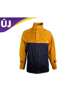   Parweld Panther BLACK PPE Bőr ujjú hegesztőkabát bőrköpennyel méret: XL