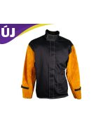 Parweld Panther BLACK PPE bőr ujjú hegesztőkabát méret: M