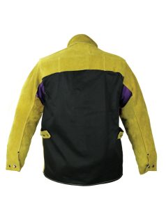   Panther hegesztőkabát, vastag,erősített kevlár varrás, hasított marha, sárga, méret: 3XL
