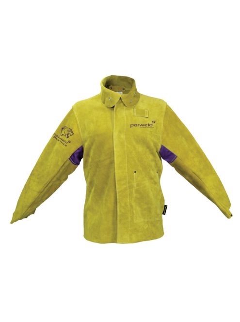 Panther hegesztőkabát, vastag,erősített kevlár varrás, hasított marha, sárga, méret: 4XL