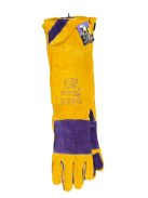 Panther Pro hegesztőkesztyű, tripla kevlár, marhabőr, sárga/lila, 480mm hosszú (10 db/cs)