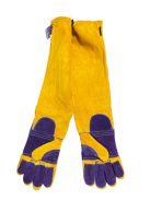 Panther Pro hegesztőkesztyű, tripla kevlár, marhabőr, sárga/lila, 480mm hosszú (10 db/cs)