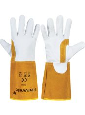   Panther prémium AWI kesztyű, erősített, impregnált kecske és borjúbőr, sárga/fehér (10 db/cs)