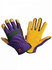   Panther sofőrkesztyű, légátersztő elasztikus kézhát, borjúbőr, 10-es, sárga/lila/fekete (10db/cs)