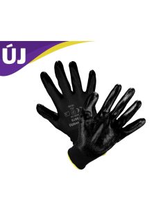 Grip poliészter kesztyű nitril bevonattal fekete 11-es