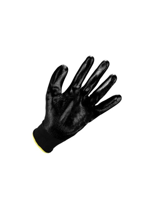 Grip poliészter kesztyű nitril bevonattal fekete 8-as