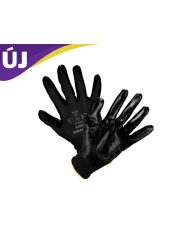 Grip poliészter kesztyű nitril bevonattal fekete 9-es