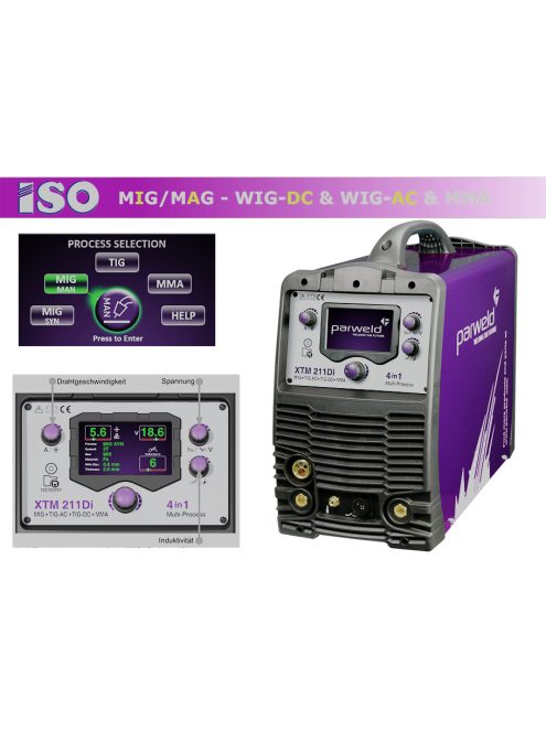 PARWELD XTM211Di digitális multifunkciós 4in1 hegesztőinverter 