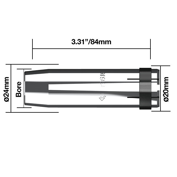Egyenes gázterelő O 19 mm 340A (5db/cs)